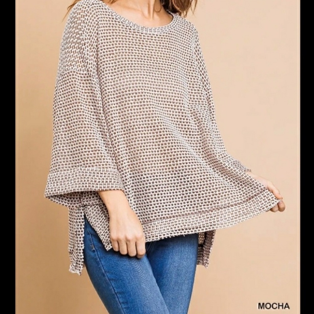 Waffle knit, light weight sweater